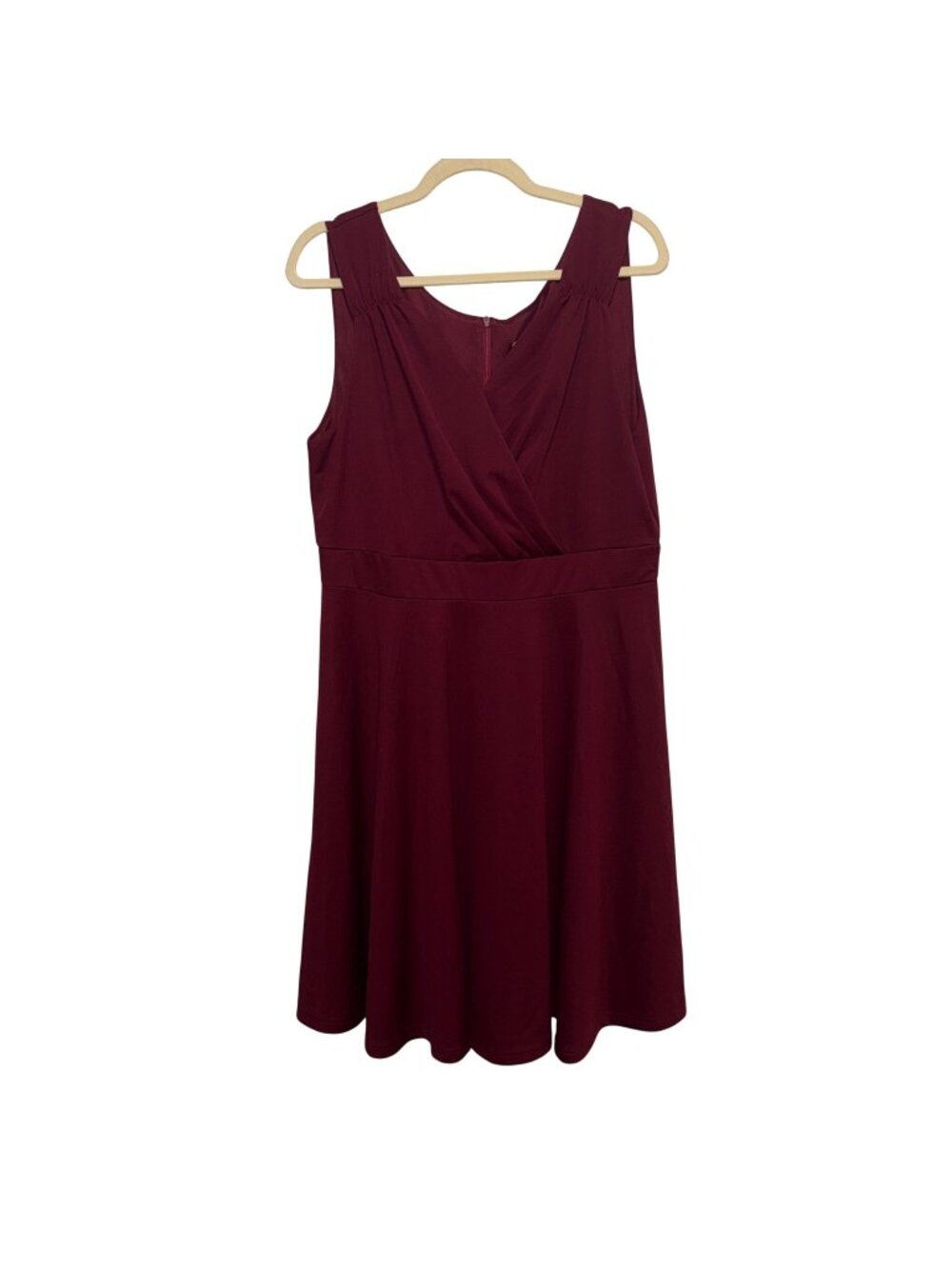 NWT Grace Karin Burgundy Sleeveless Wrap-Style Dress Zipper Closure Size XL